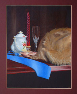 Still life, oil on paper